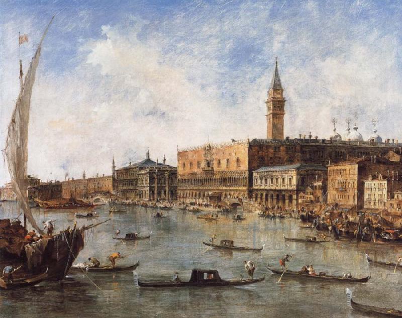 Francesco Guardi The Doge-s Palace and the Molo from the Basin of San Marco Spain oil painting art